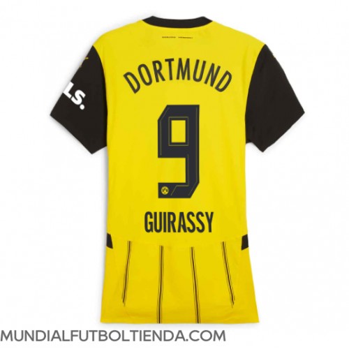 Camiseta Borussia Dortmund Serhou Guirassy #9 Primera Equipación Replica 2024-25 para mujer mangas cortas